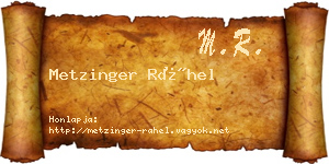 Metzinger Ráhel névjegykártya